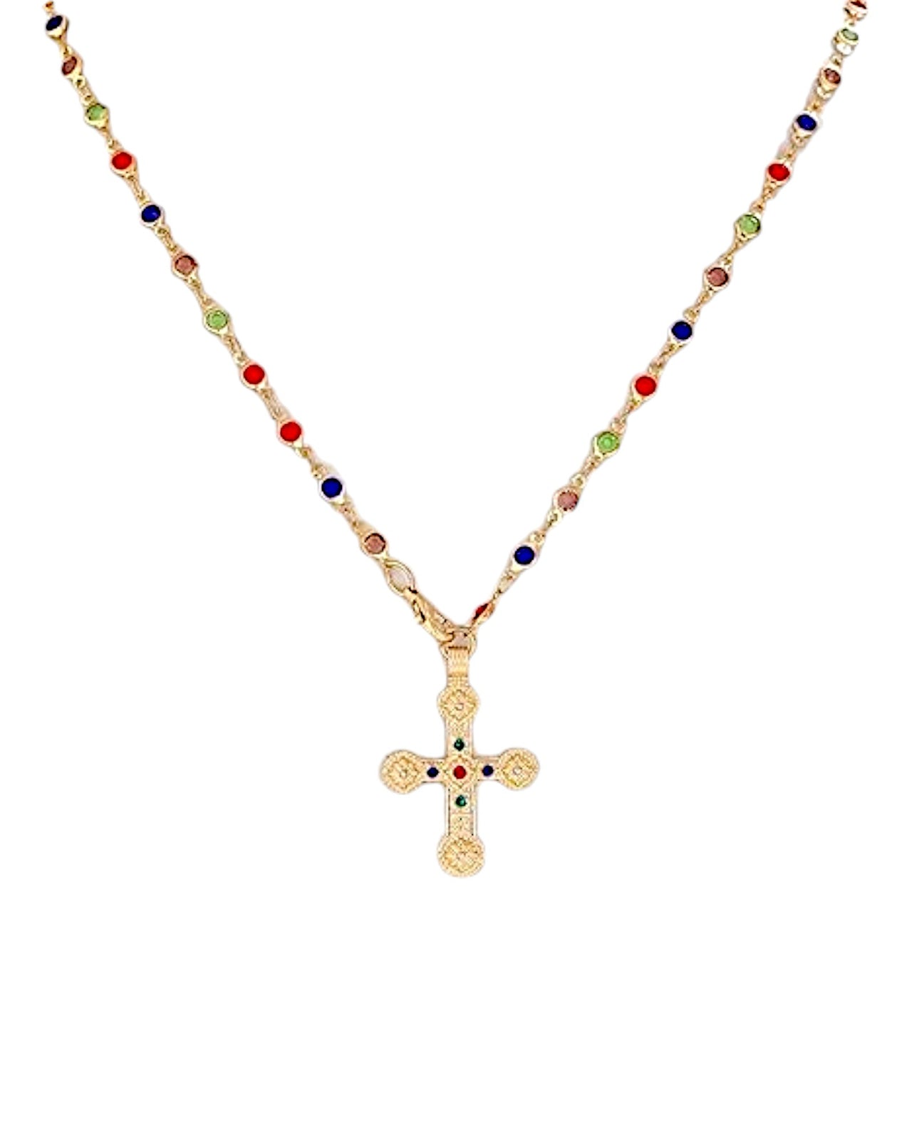 Cadena de cruz de cristal