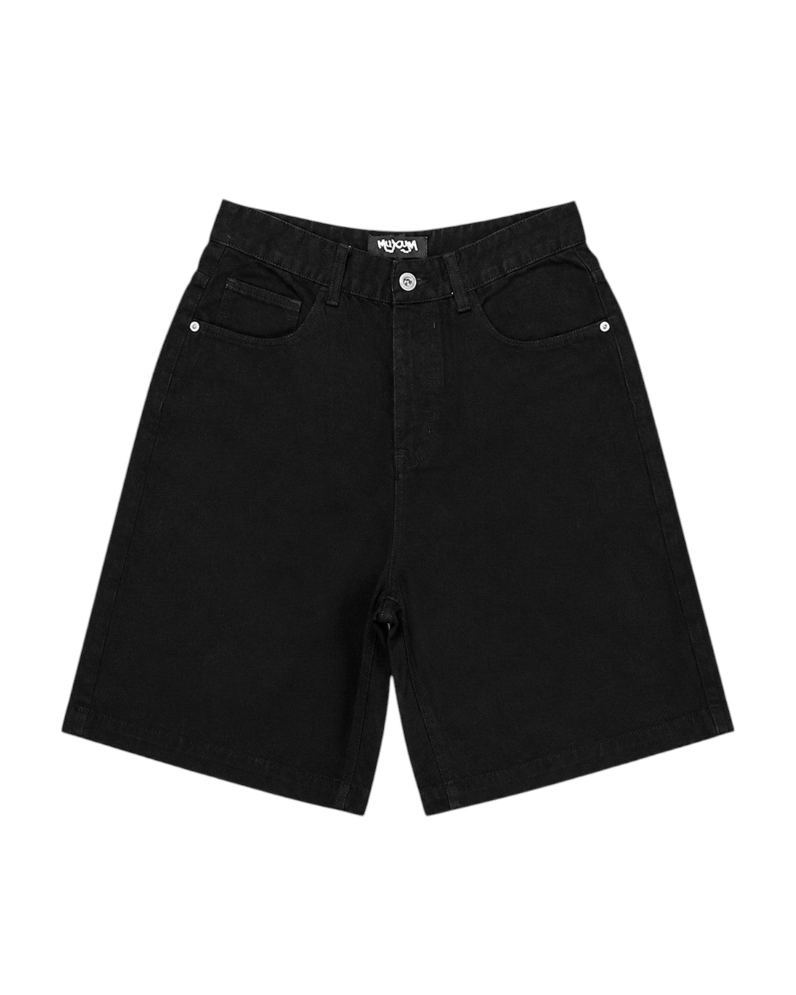 BAGGY DENIM JORTS - BLACK – NYXYN